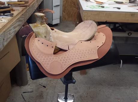 Skirts rough installed and shaped to match the contour of the horse.